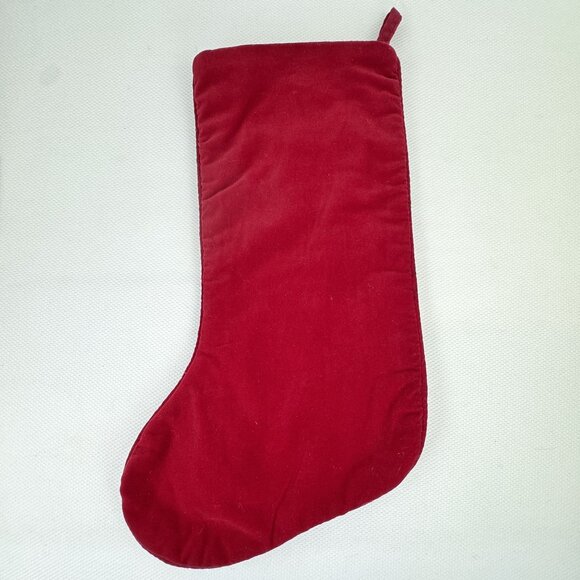 Vintage Christmas Stocking Wool Tapestry Holiday Design Cotton Velvet Back 19" - Picture 4 of 8